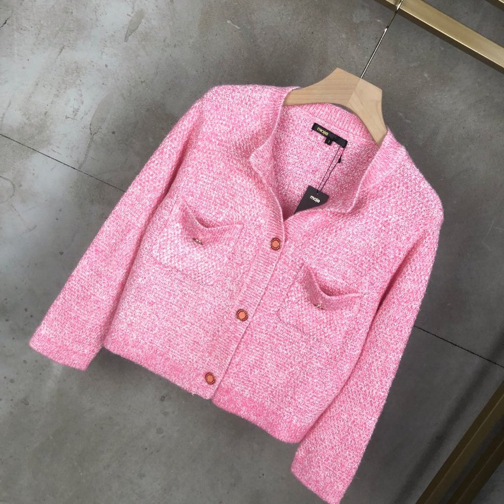Maje pink knitting cardigan - Picture 1 of 6